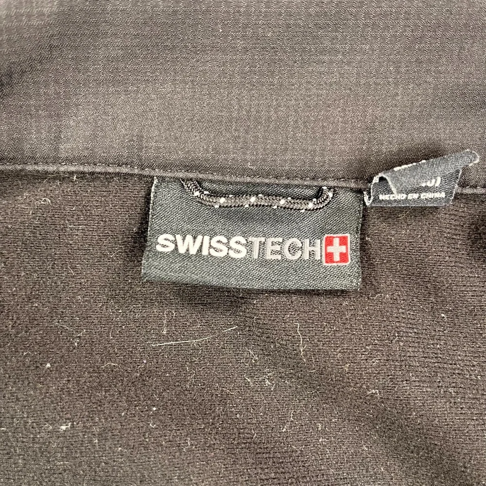 Swiss‎ Tech Waterproof Jacket Mens Medium Black Softshell Mock Neck Full Zipper